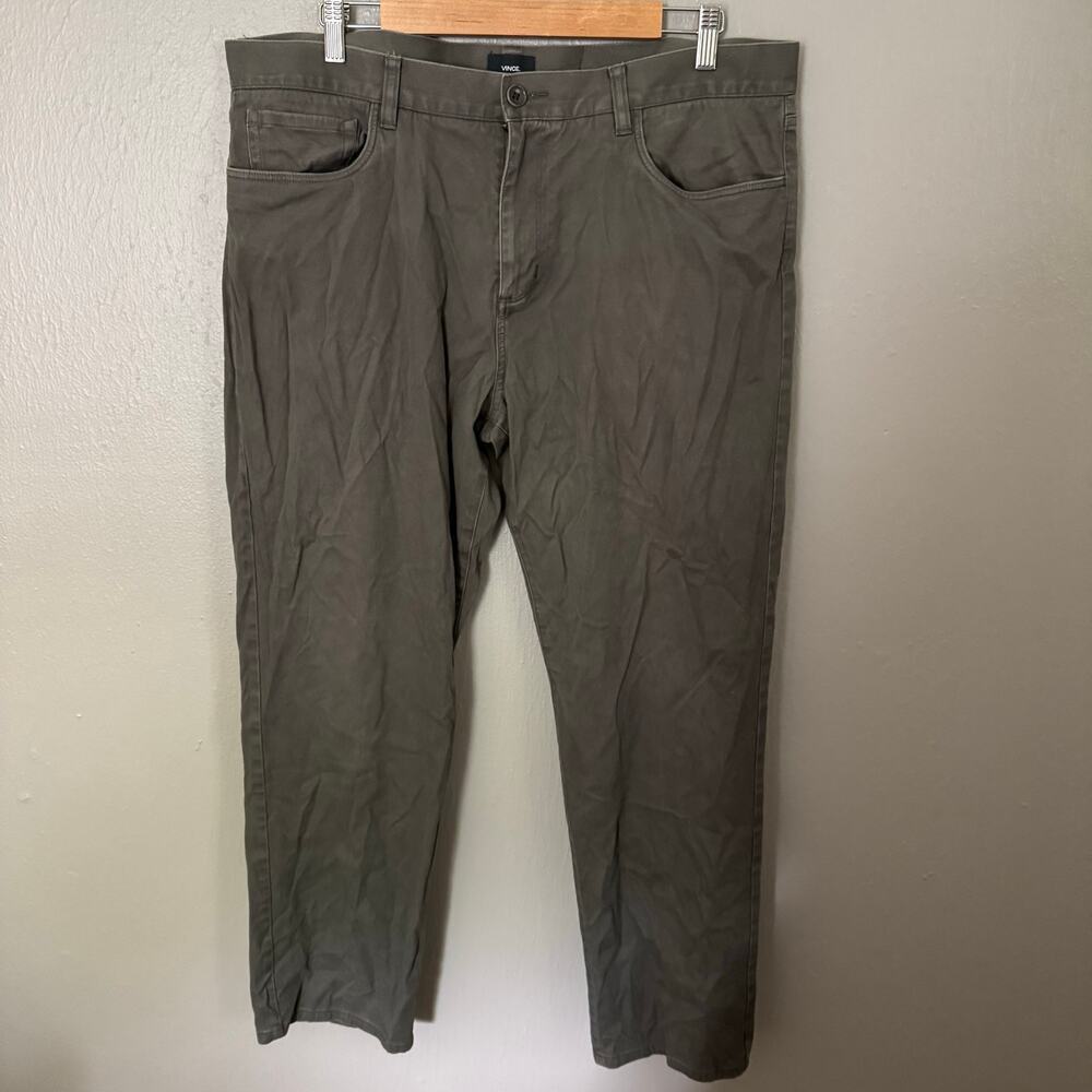 VINCE Men's Green/Grey Chino Pant Size 38x30 Casual workwear